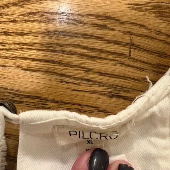 Pilcro Anthropologie Ruffle V-Neck Shift Dress 100% Cotton Ivory Size XL - Picture 7 of 10